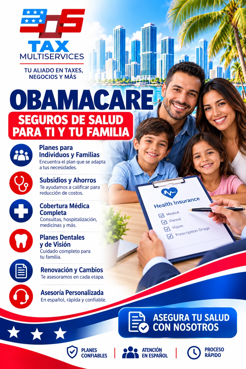 Flyer original de Obamacare y Seguro de Salud